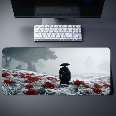 Ghost Of Tsushima Samurai Red Spider Lily Desk Mat 129