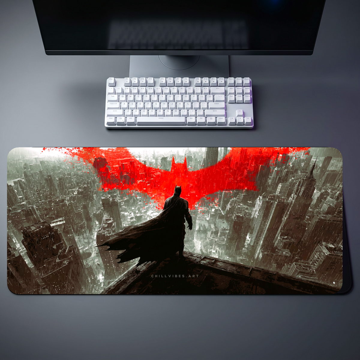 Batman Gotham Gargoyle Skyline Desk Mat 096
