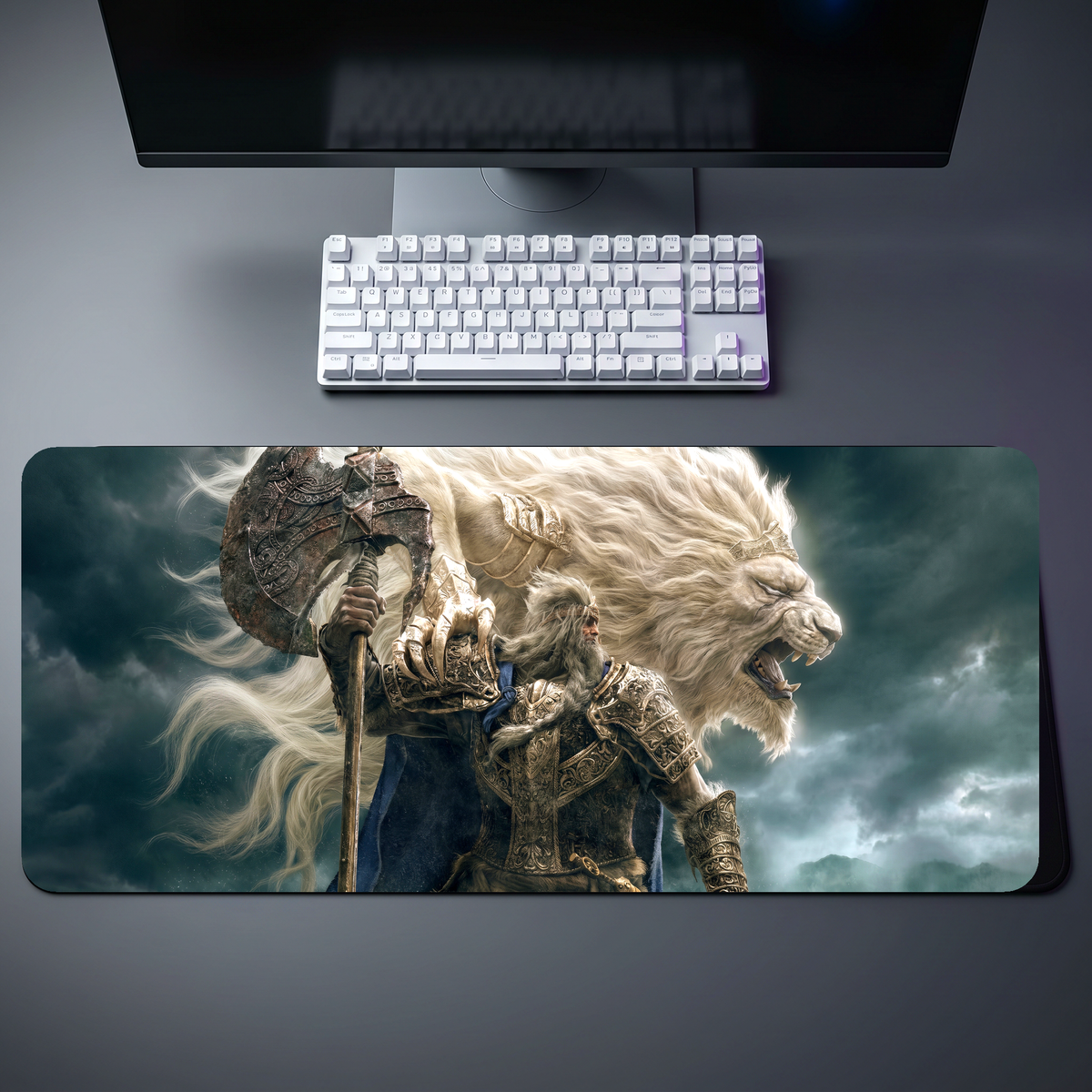 Elden Ring Godfrey Serosh Lion Desk Mat 120