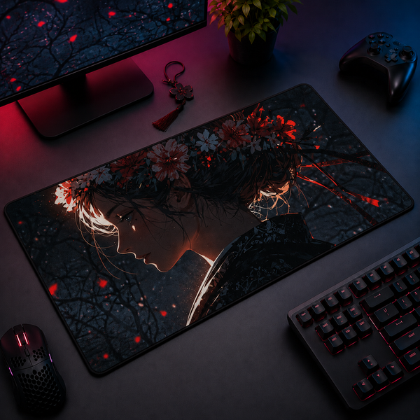 Ethereal Starry Crown Gaze Desk Mat Mockup