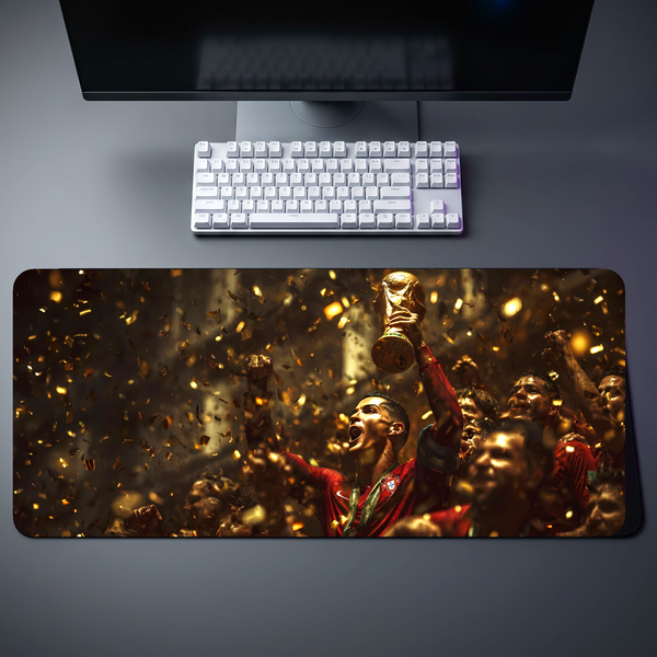 Football Champion Gold Trophy Desk Mat 117