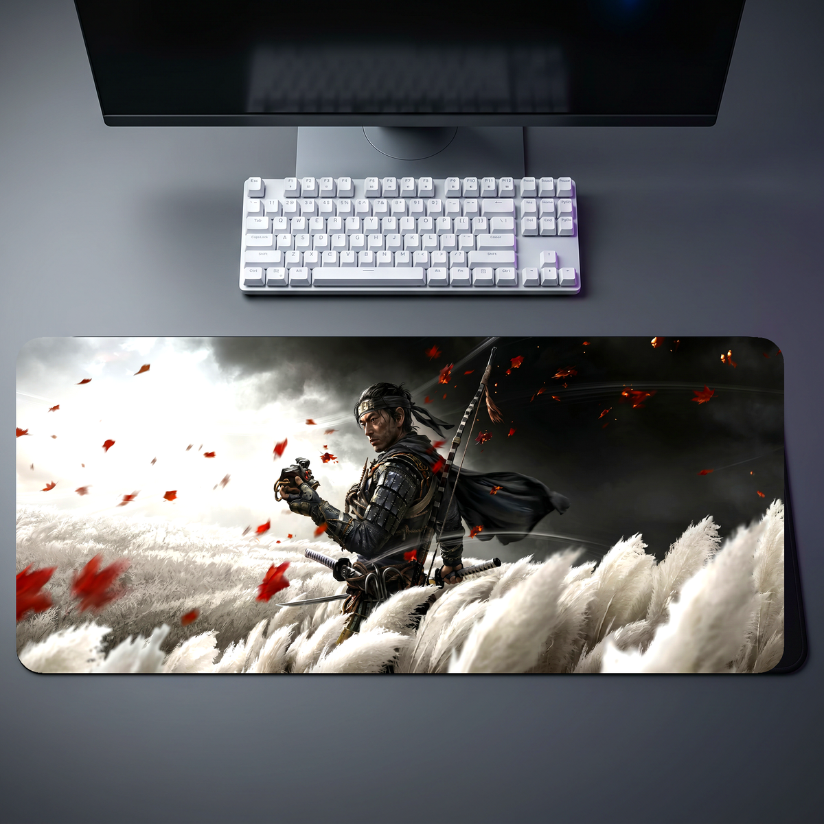 Ghost Of Tsushima Jin Sakai Leaves Desk Mat 128