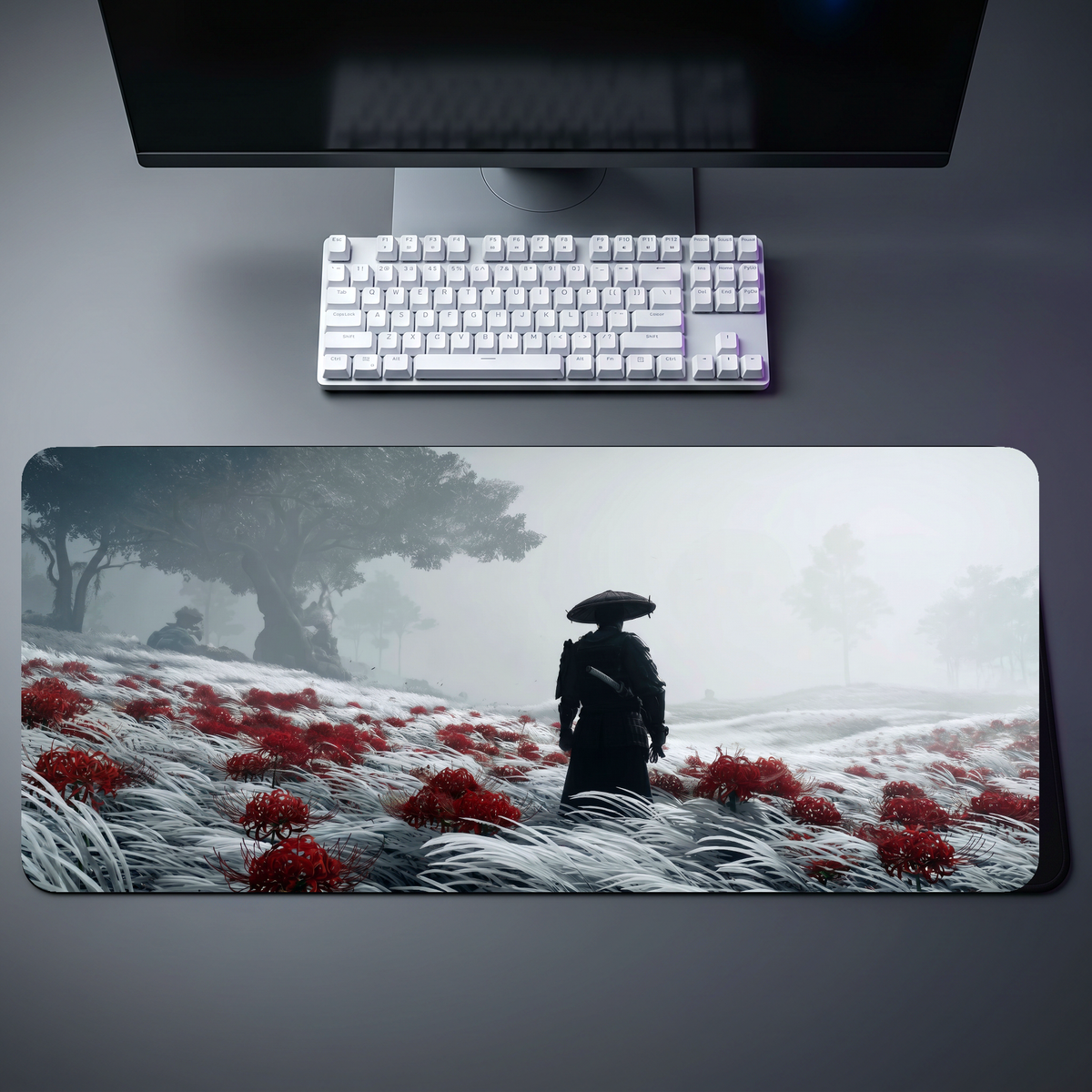 Ghost Of Tsushima Samurai Red Spider Lily Desk Mat 129