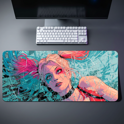Harley Quinn Neon Graffiti Gaze Desk Mat 146