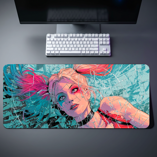 Harley Quinn Neon Graffiti Gaze Desk Mat 146
