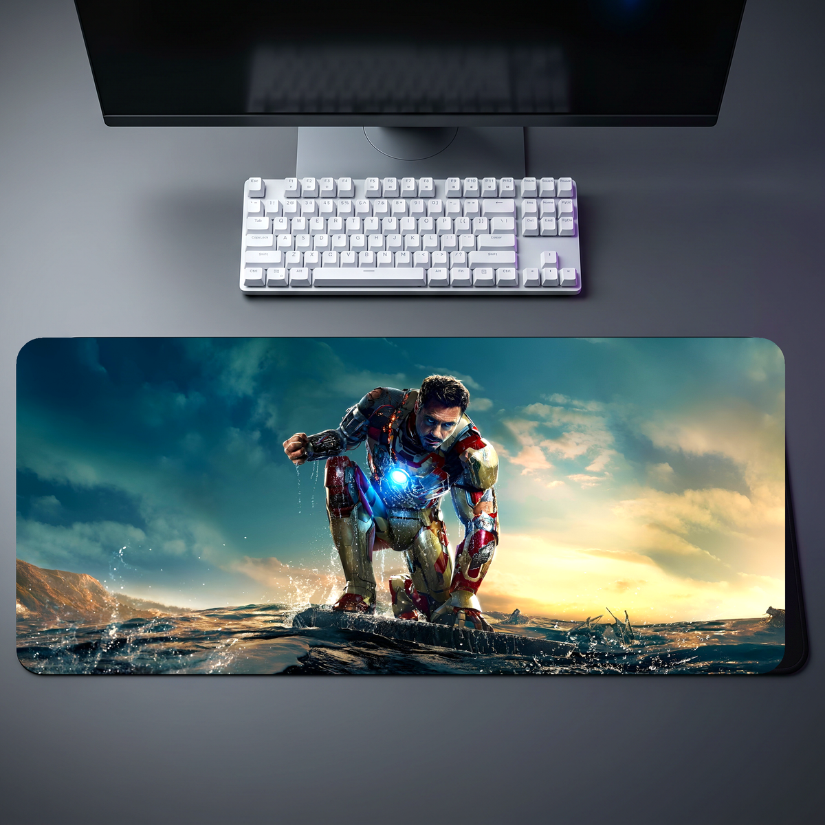 Iron Man Heroic Landing Desk Mat 073