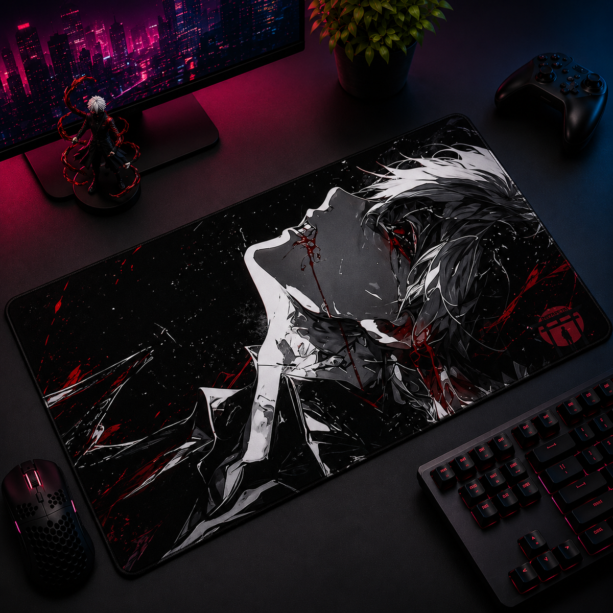 Kaneki Centipede Melancholy Desk Mat Mockup