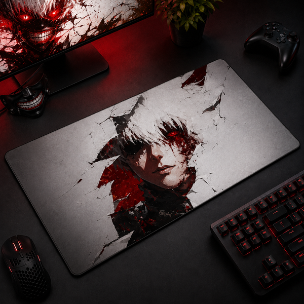 Kaneki Tragedy Unmasked Desk Mat Mockup
