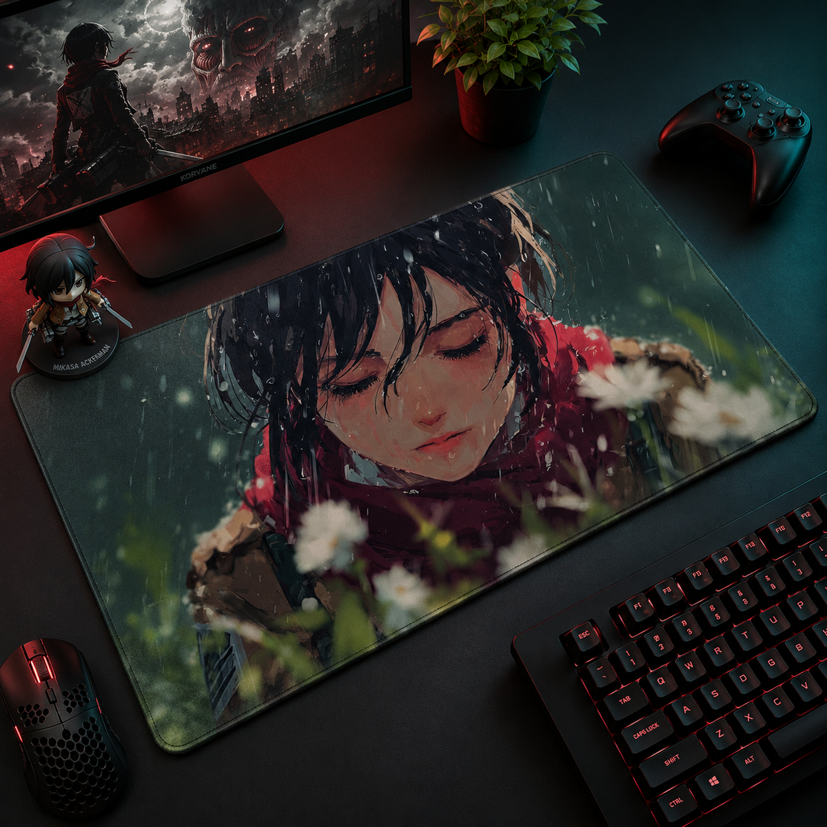Mikasa Winter Blossom Desk Mat Mockup