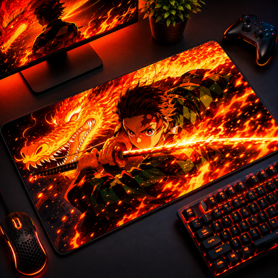 Tanjiro Blazing Dragon Soul Desk Mat 046