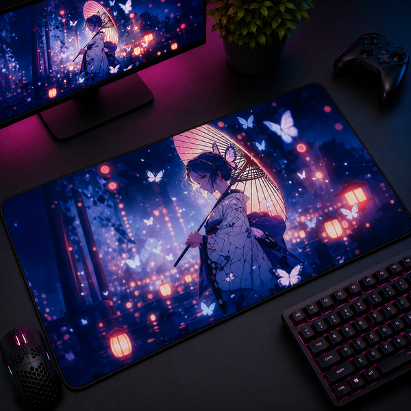 Shinobu Wisteria Nightfall Desk Mat Mockup