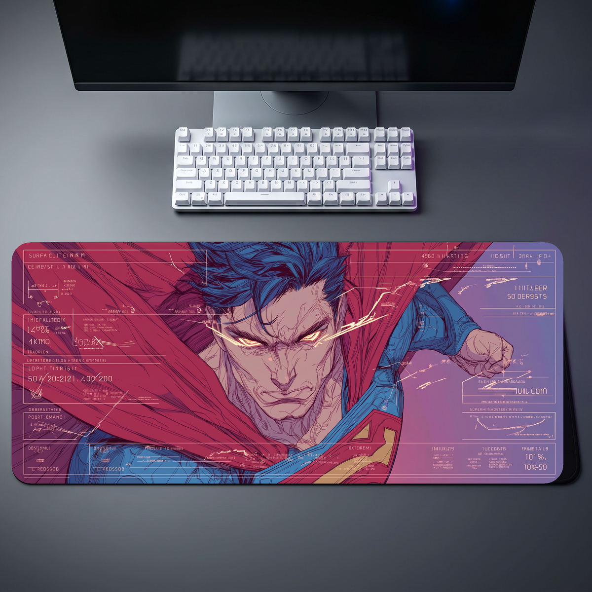 Superman Man Of Steel Blueprint Desk Mat 136