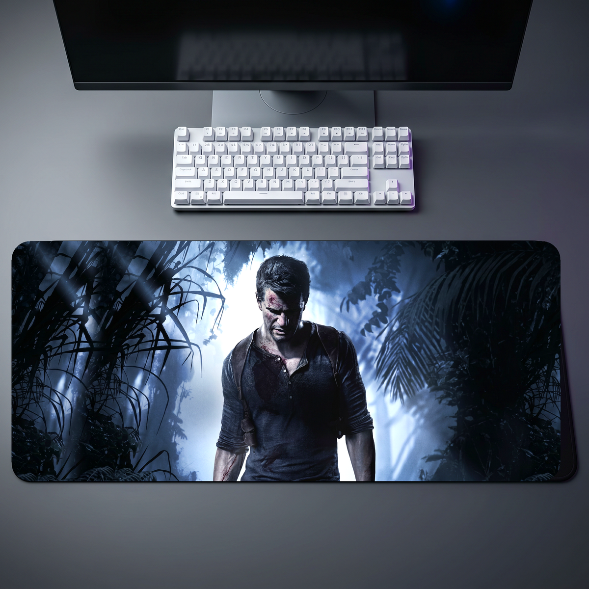 Uncharted Nathan Drake Rainy Cliff Desk Mat 082